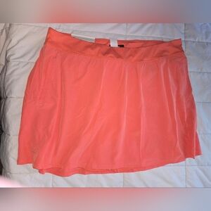 Crane Fitness Orange Pleated Skater Mini Skort for Casual Wear Size XL